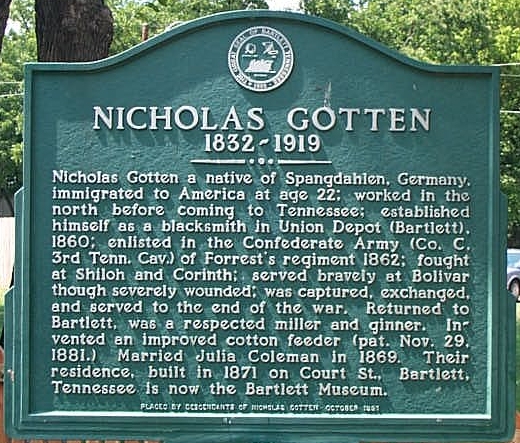 Nicholas Gotten Historical Marker